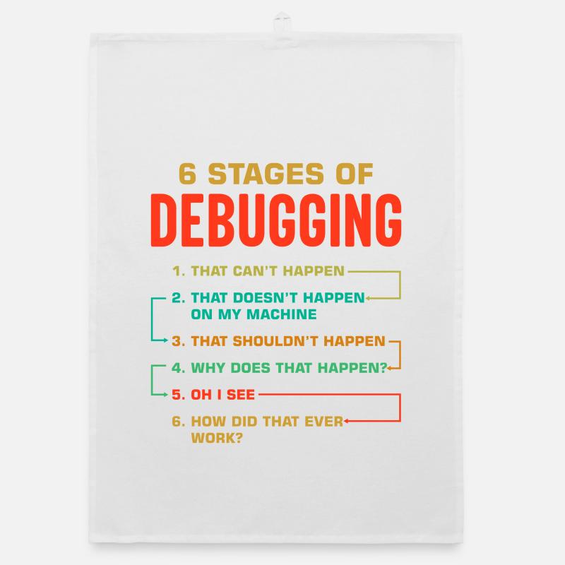 6 Stages of Debugging Organic dish towel