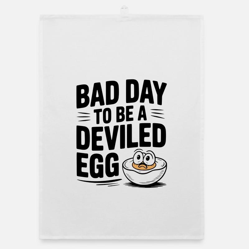 Bad Day to Be a Deviled Egg Organic dish towel