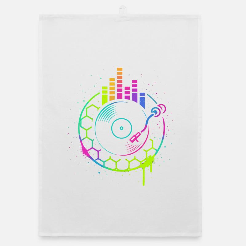 Music Vinyl Turntable DJ Equalizer Retro Organic dish towel