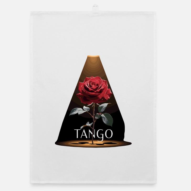 Experience Tango Rose in the spotlight Organic dish towel