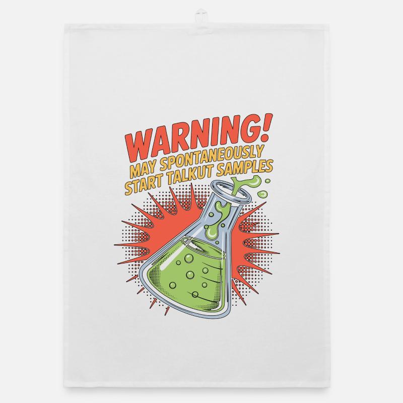 Lab Technician Warning May Spontaneously Scientist Organic Geschirrtuch