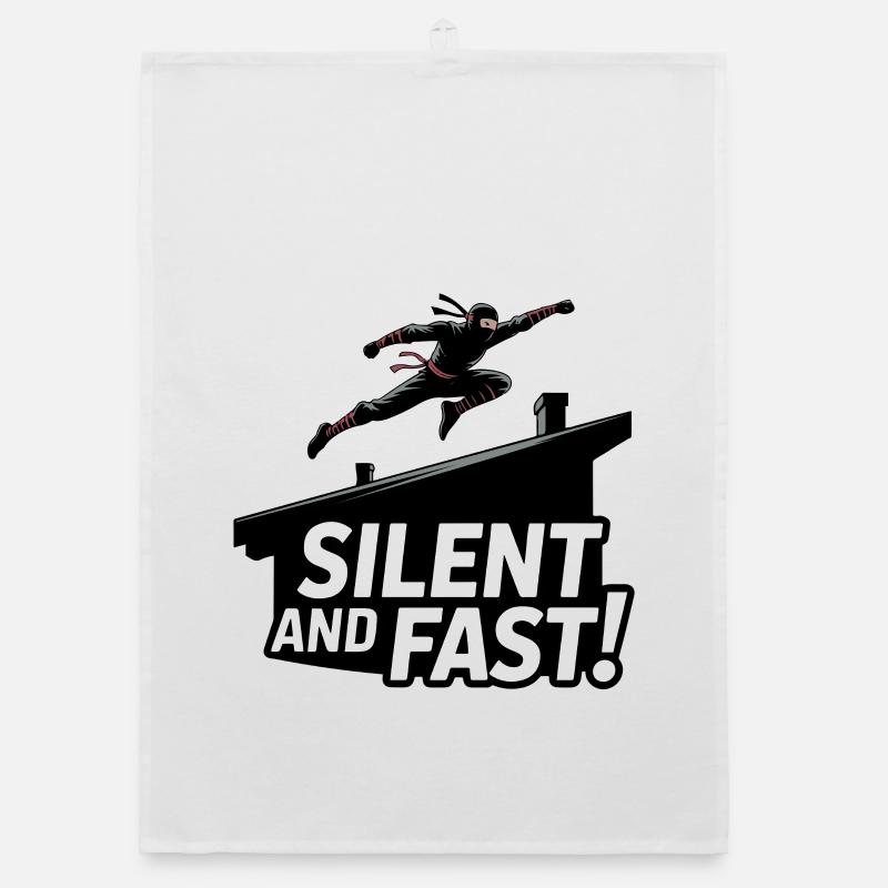 Silent Ninja Rooftop Jump Organic dish towel