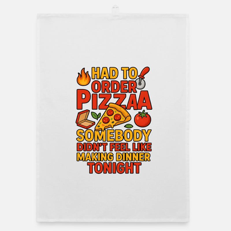 Proclamation de la soirée pizza, nourriture drôle de relation Torchon bio