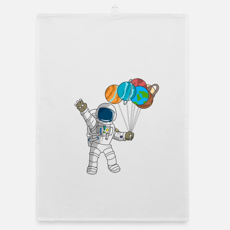 Astronaut Outer Space 3rd Birthday Planet Balloons Organic dish towel