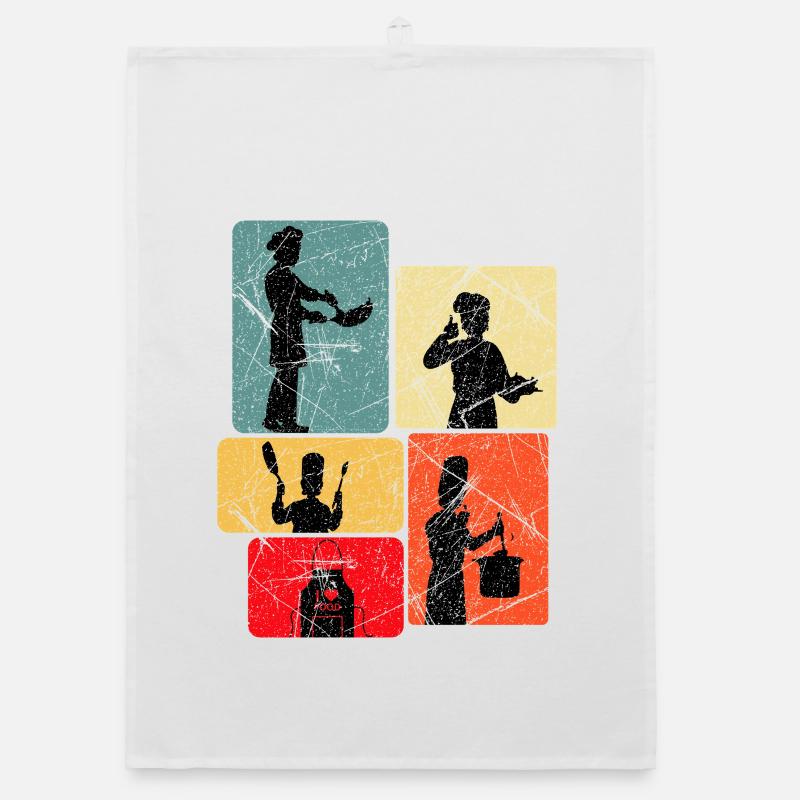 Kitchen Heroes Silhouettes Pattern Organic dish towel