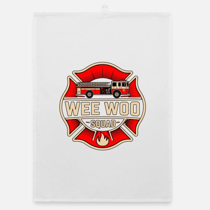 Wee Woo Squad Fire Truck Car Fun Organic dish towel