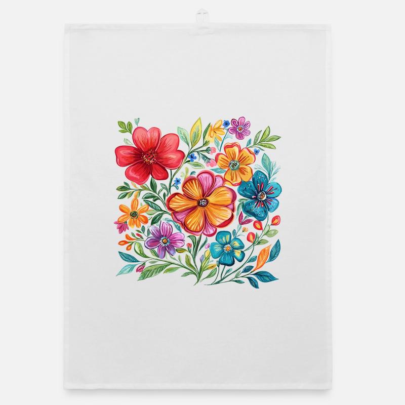 Blütenfarben Farbexplosion Organic Geschirrtuch