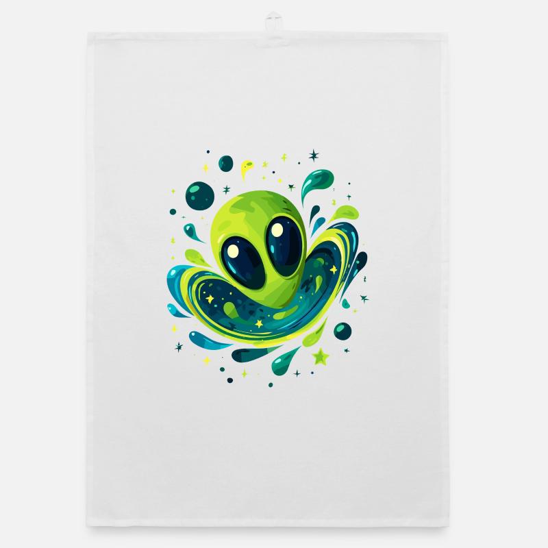 Galactic Alien Vortex Organic dish towel