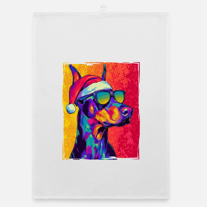 Portrait de Noël du Doberman Torchon bio