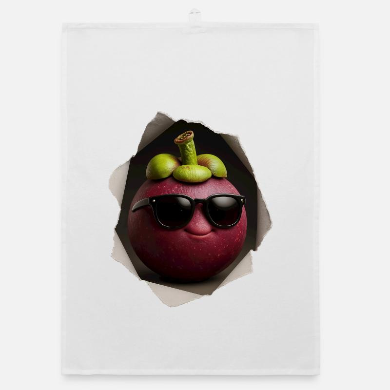 Mangoustan avec lunettes de soleil Torchon bio