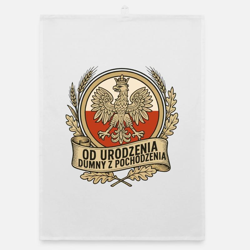 Born Proud Polish Eagle Emblem Organic Geschirrtuch