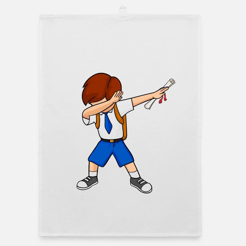 Dabbing Graduation Kid Diploma School Student Organic dish towel