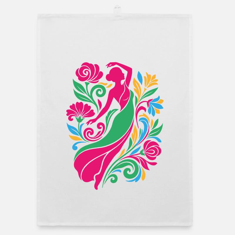 Danse florale en couleurs Torchon bio