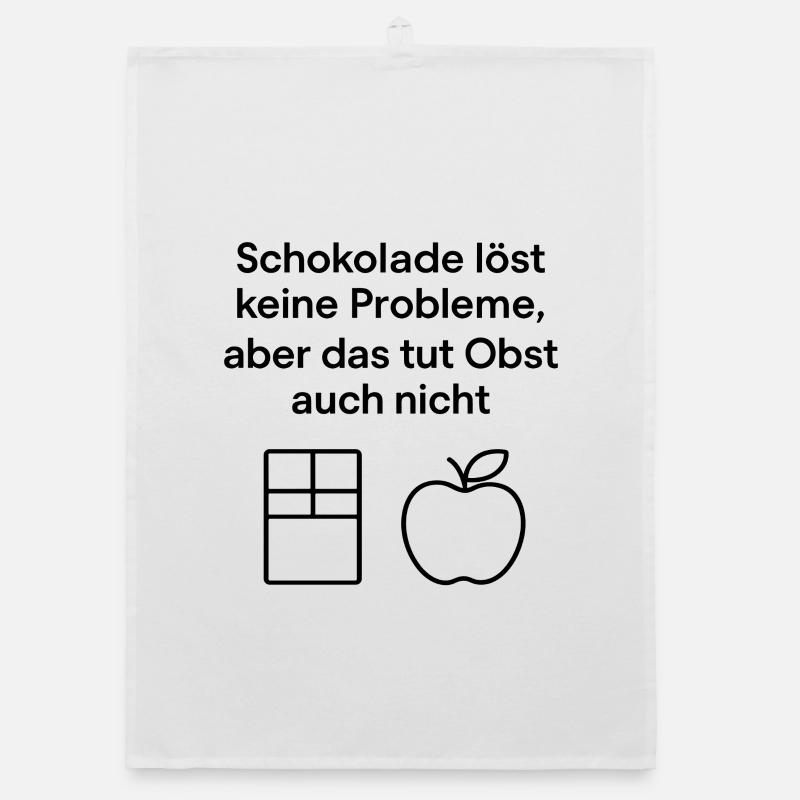 Chocolate doesn't solve any problems – fun saying Organic dish towel