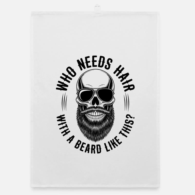Who Needs Hair With A Beard Like This Bart Glatze Organic dish towel