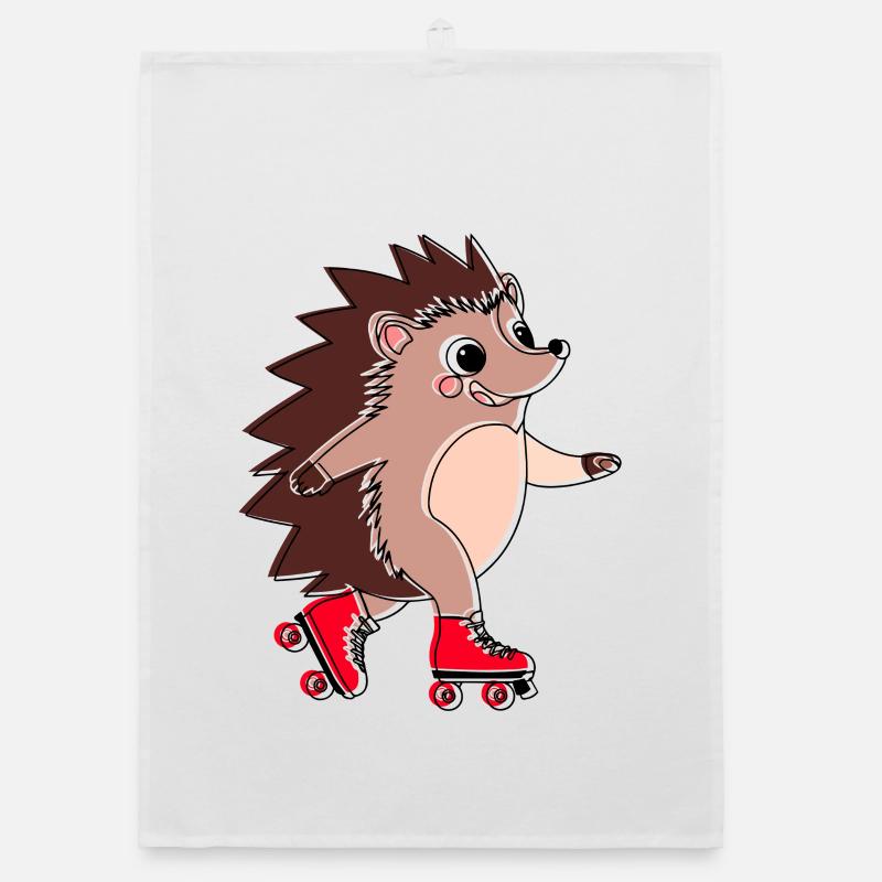 Hérisson en roller - Niglo en roller  Torchon bio