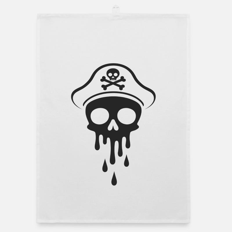 Melting Captain Skull Skull Captain Hat Organic dish towel