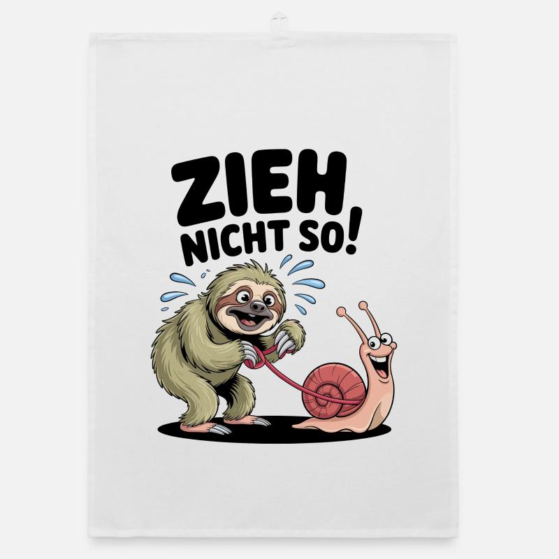 Sloth Snail Saying, Don't Pull Like That Organic dish towel