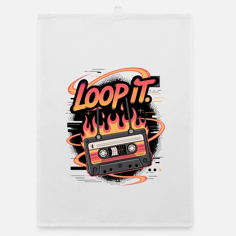 Retro Kassette Loop It Musikdesign Organic Geschirrtuch