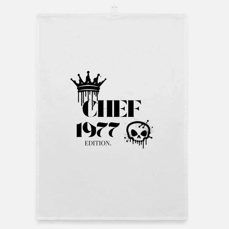 Chef Edition 1977 48 Geburtstag Spruch - Organic Geschirrtuch - Weiß