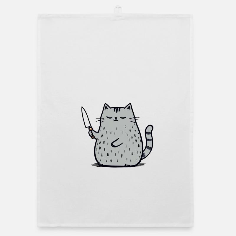 6-7 Internet Meme 6 7 Snack Katze Organic Geschirrtuch