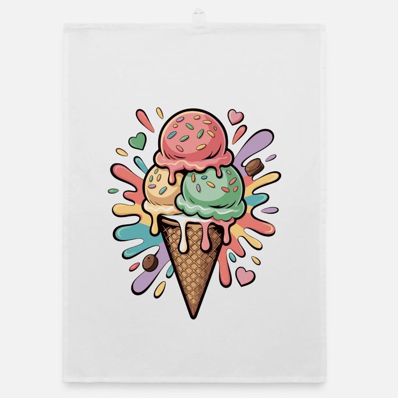 Explosion de glaces colorées Torchon bio