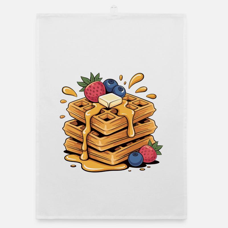 Fruity waffle art Organic dish towel