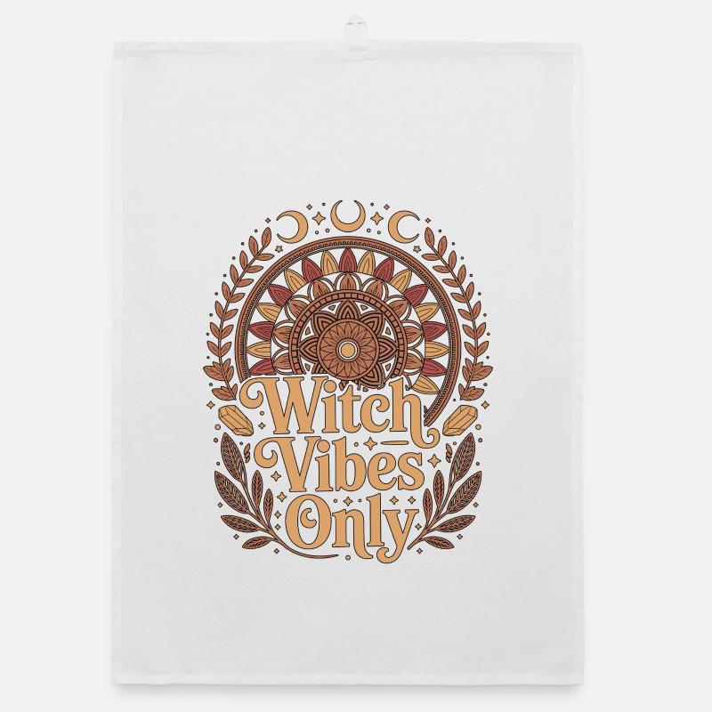 Witchcraft Witch Vibes Only Wicca Spellcaster Organic dish towel