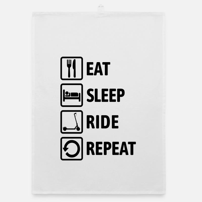 Eat Sleep Ride Repeat - Ride an e-scooter Organic dish towel