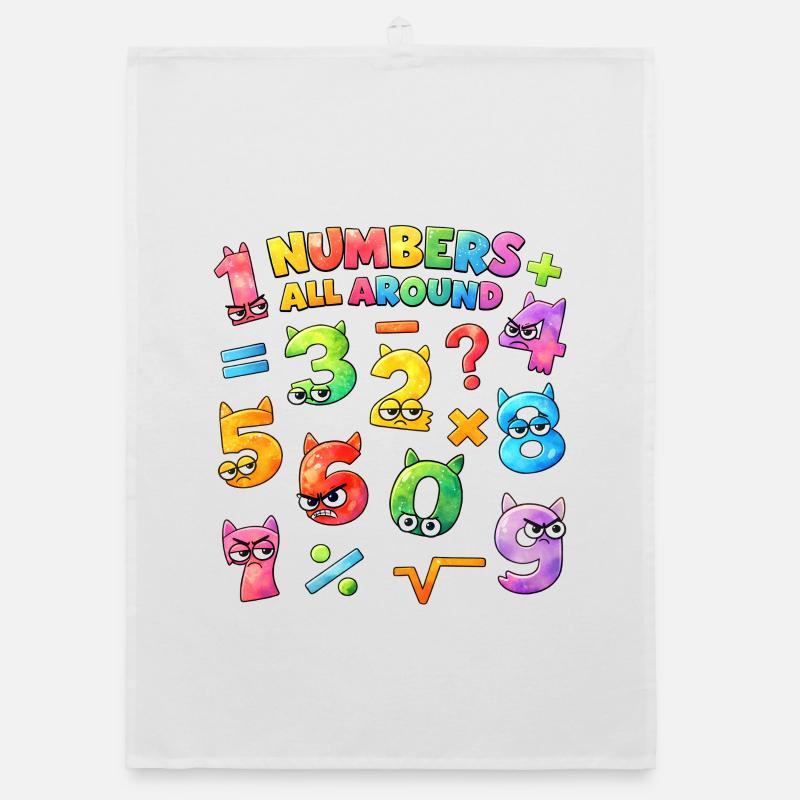 Rainbow Math Faces & Nombres Torchon bio