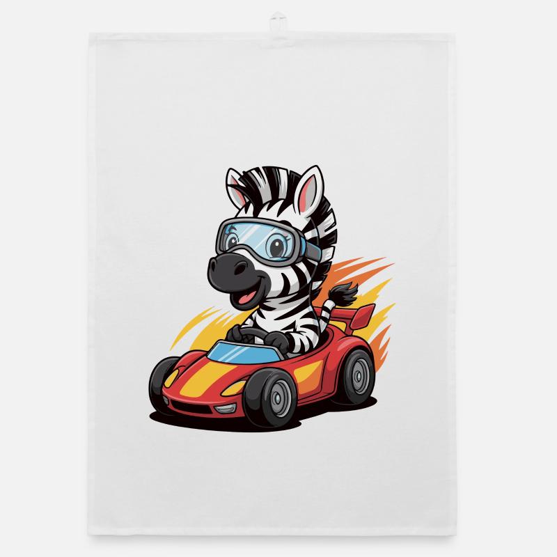 Kart de course Zebra avec lunettes de sécurité Torchon bio