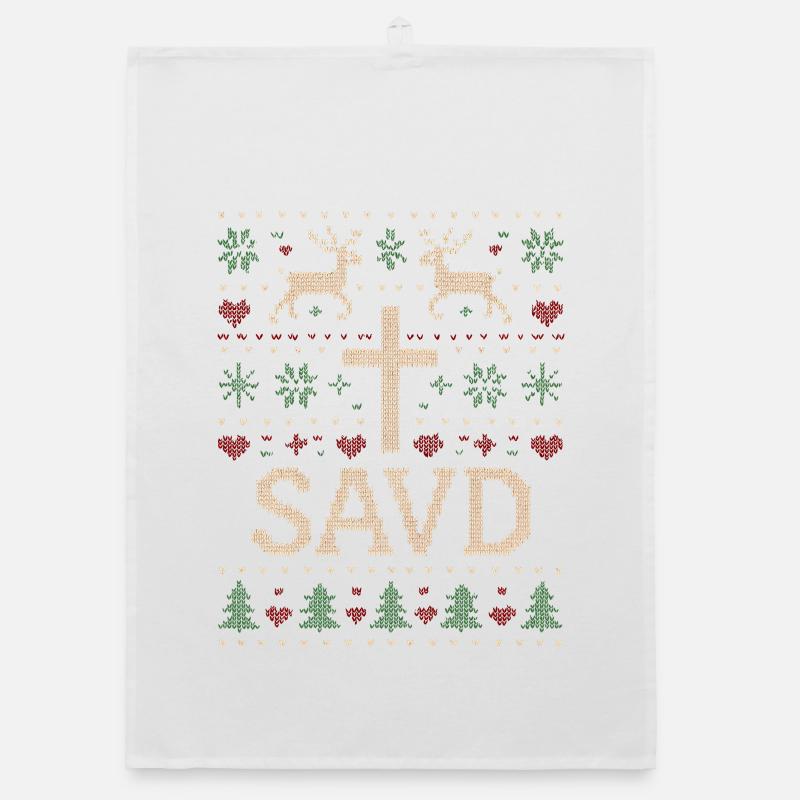 Weihnachtspullover gerettet Christlicher Glaube Je Organic Geschirrtuch