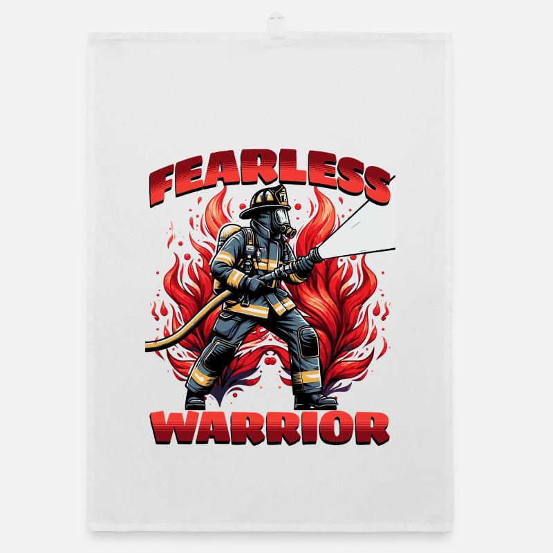 Fearless firefighter, firefighter hero Organic dish towel