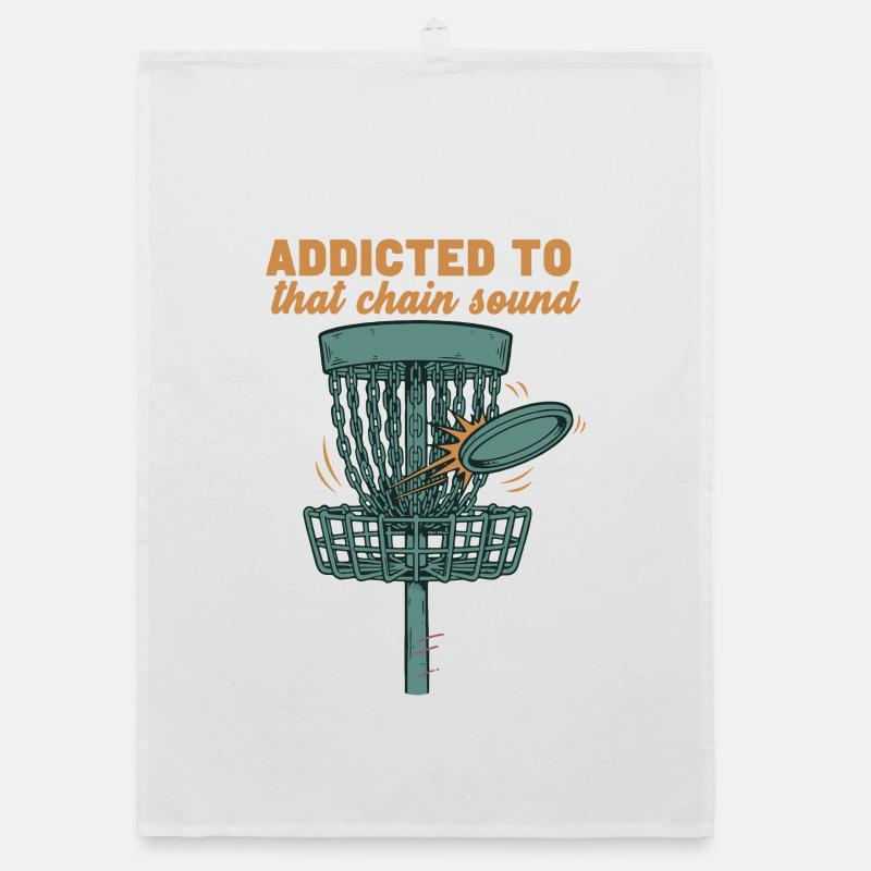 Addicted To That Chain Sound Disc Golf Basket Organic dish towel