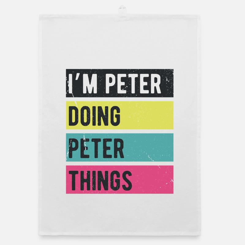 I’m Peter Doing Peter Things Retro Colors Organic dish towel