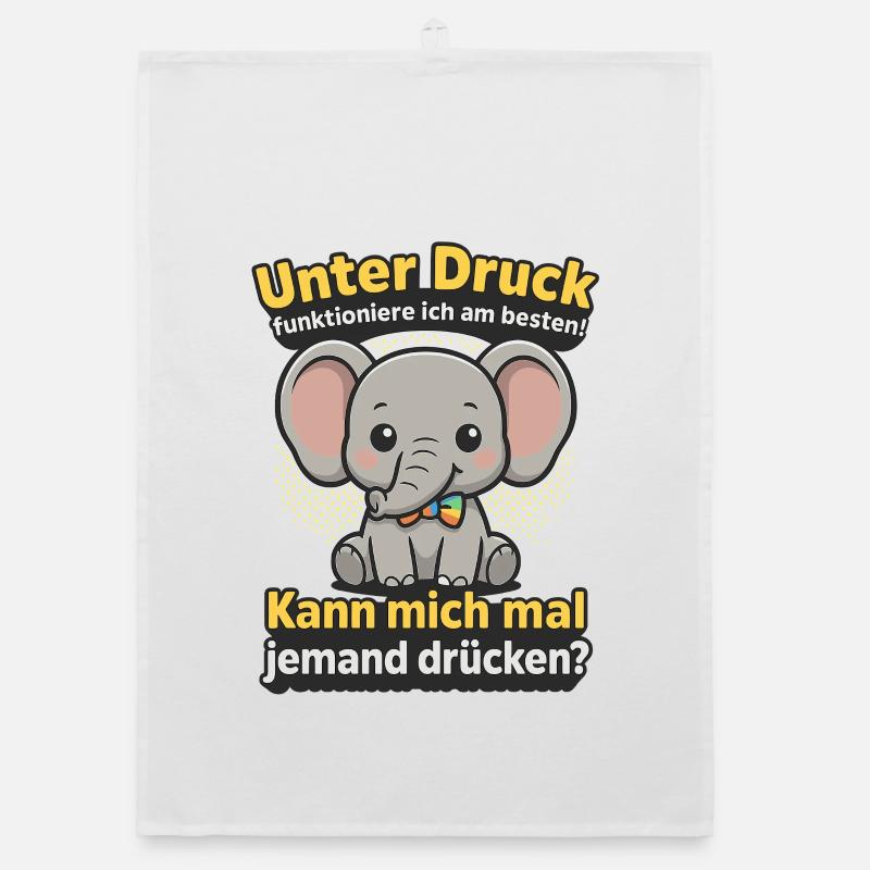 Under pressure elephant, cuddle me saying Organic dish towel