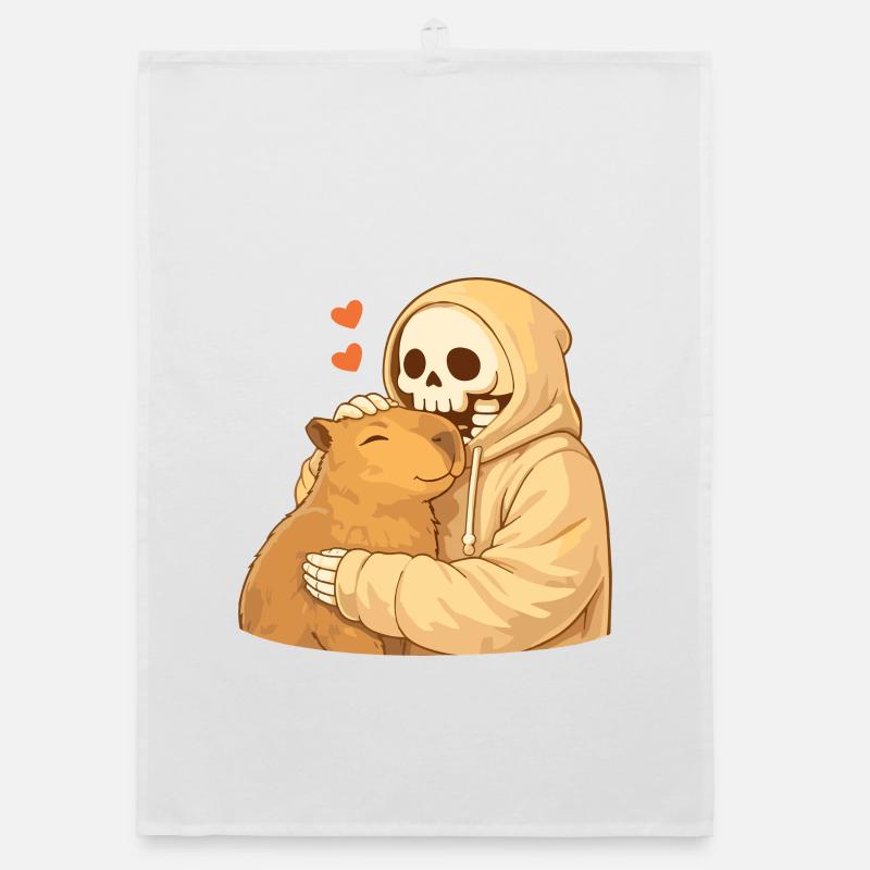 Cozy Skeleton with Capybara – Security Organic dish towel