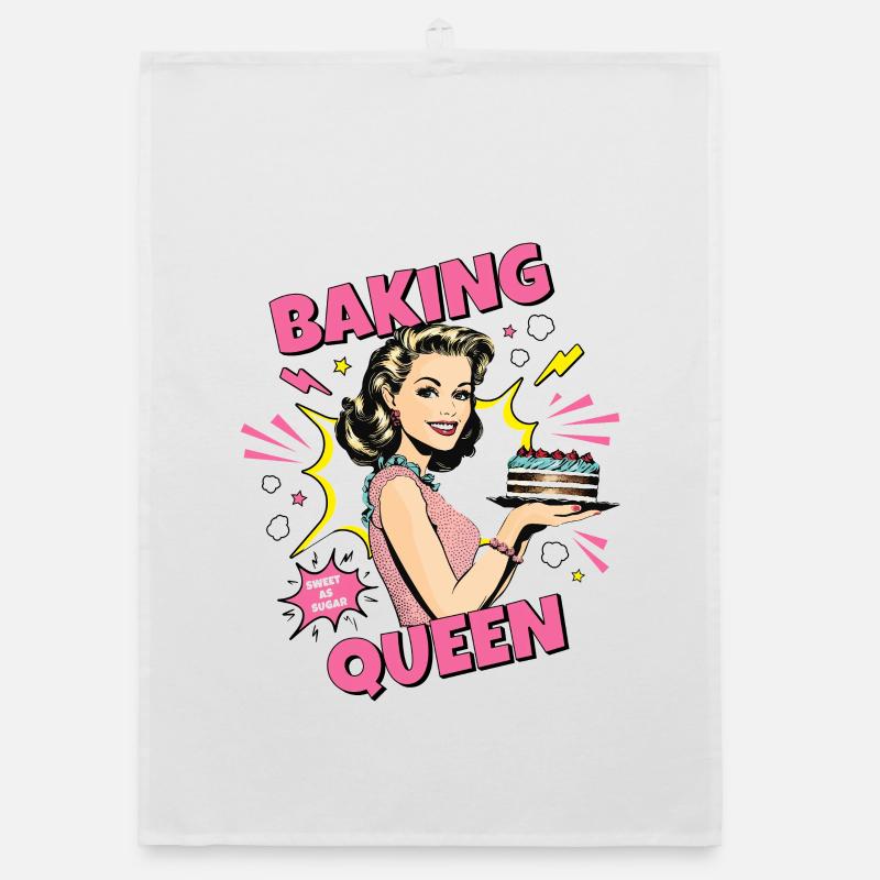 Cuisson Gâteau Cuisson Reine Cuisson Fée Boulanger Pop Art Torchon bio