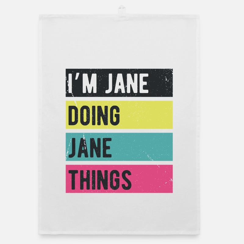 Ich bin Jane Mache Jane Dinge Retrofarben Organic Geschirrtuch