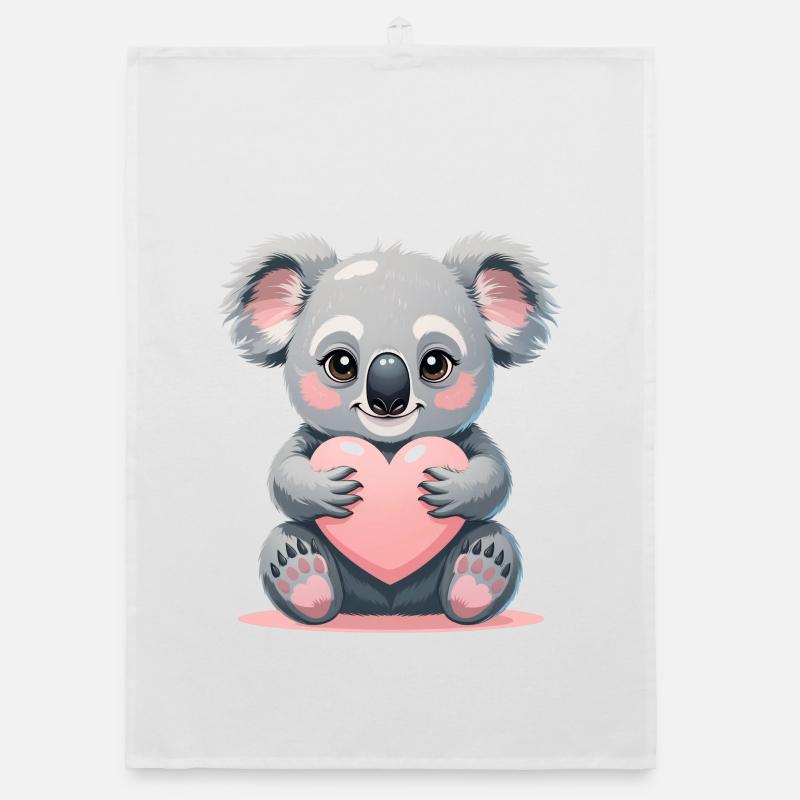 Kuschelkoala mit Herz Organic Geschirrtuch
