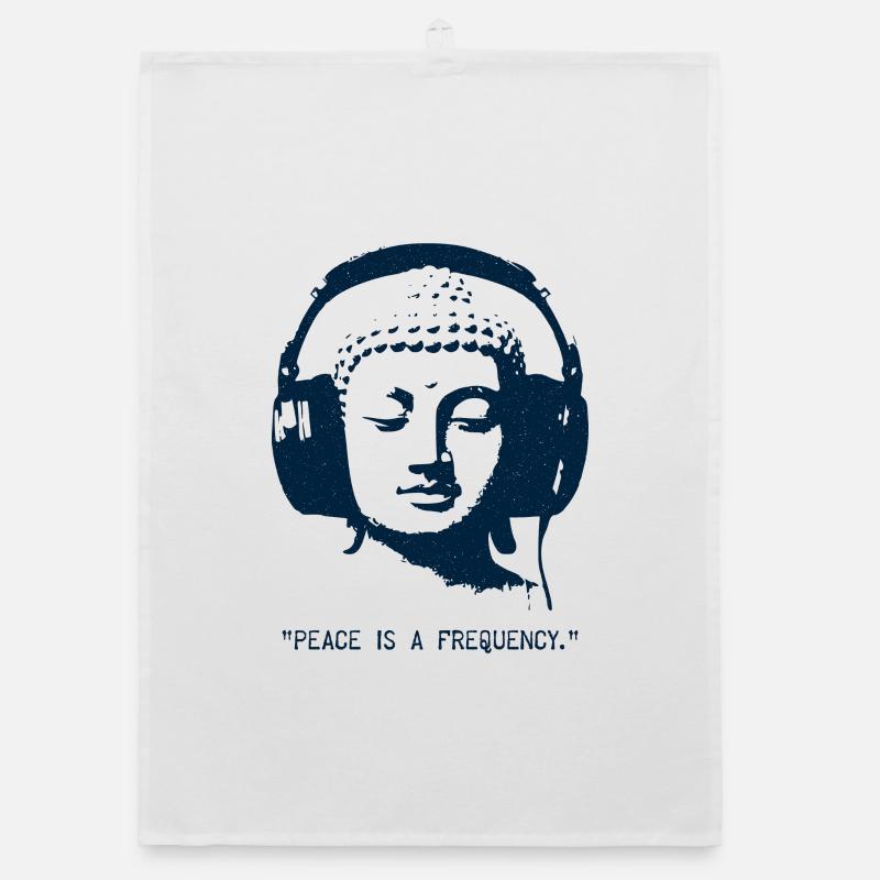Buddha - Peace is a Frequency Organic dish towel