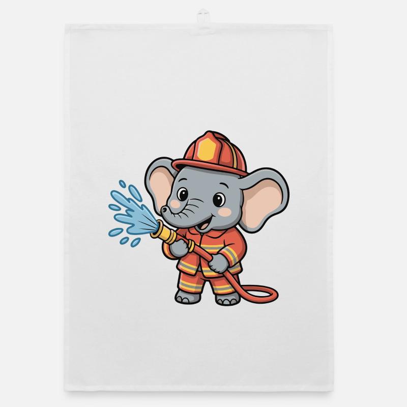 Fire Brigade Elephant Hose Splash Organic dish towel