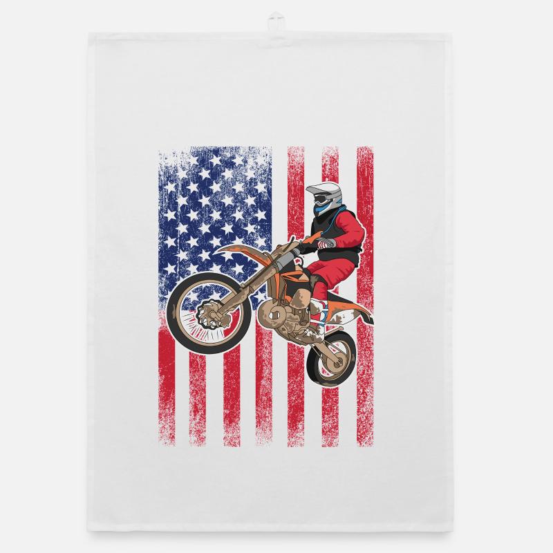 Drapeau américain du vélo de cross, Torchon bio