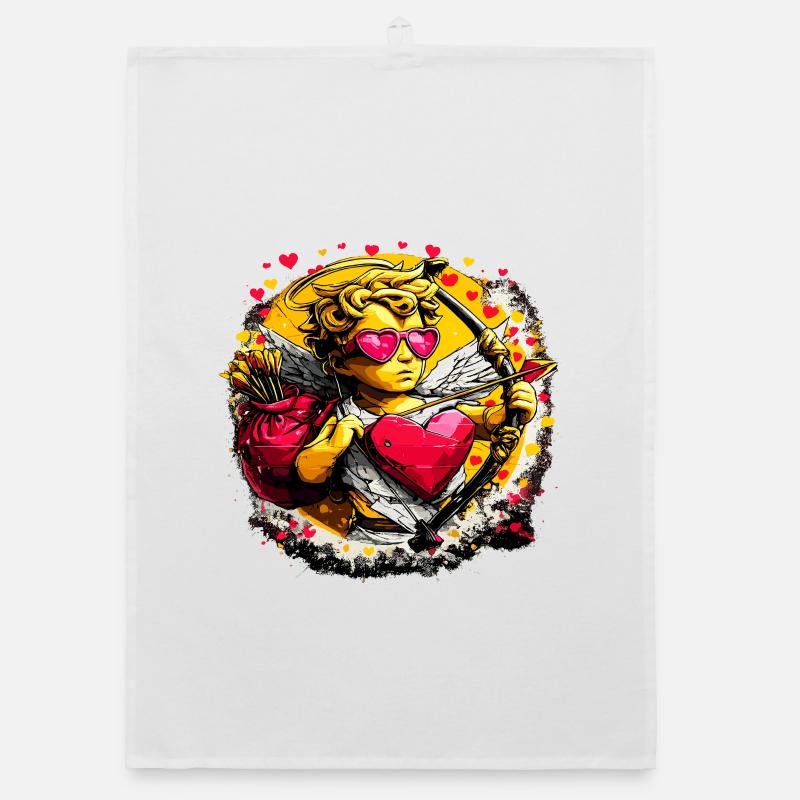 Arc de cœur graffiti de Cupidon Torchon bio