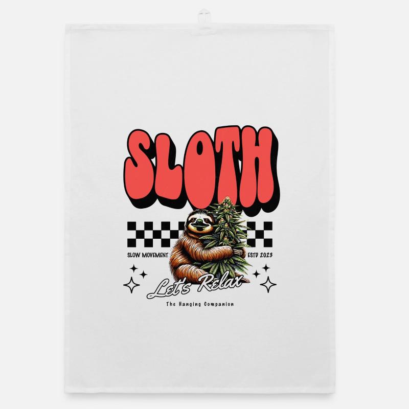 Sloth Relax – Chill Pattern Cannabis défectueux Torchon bio