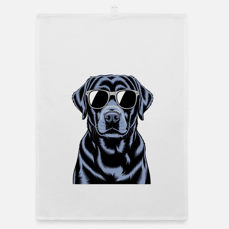 Schwarzer Labrador  Organic Geschirrtuch