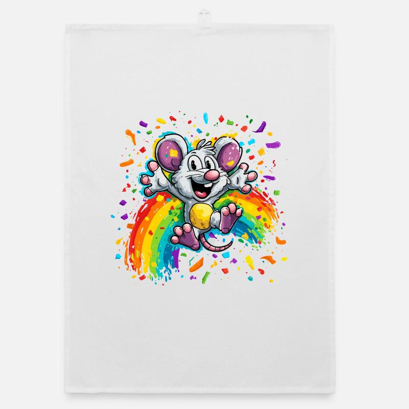 Rainbow Mouse Color Shower Organic dish towel