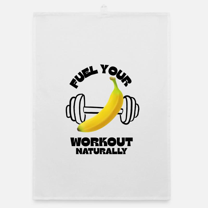Fuel Your Workout Naturally - Organic Geschirrtuch - Weiß