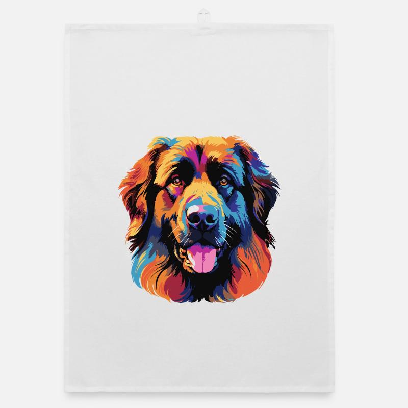 Explosion de couleur Portrait de chien Torchon bio