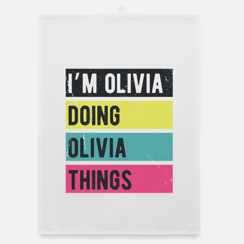 I’m Olivia Doing Olivia Things Retro Colors Organic dish towel